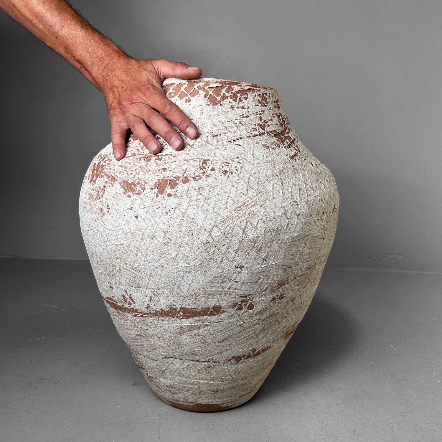 Japanse Terracotta Kruik Vaas, jaren 40