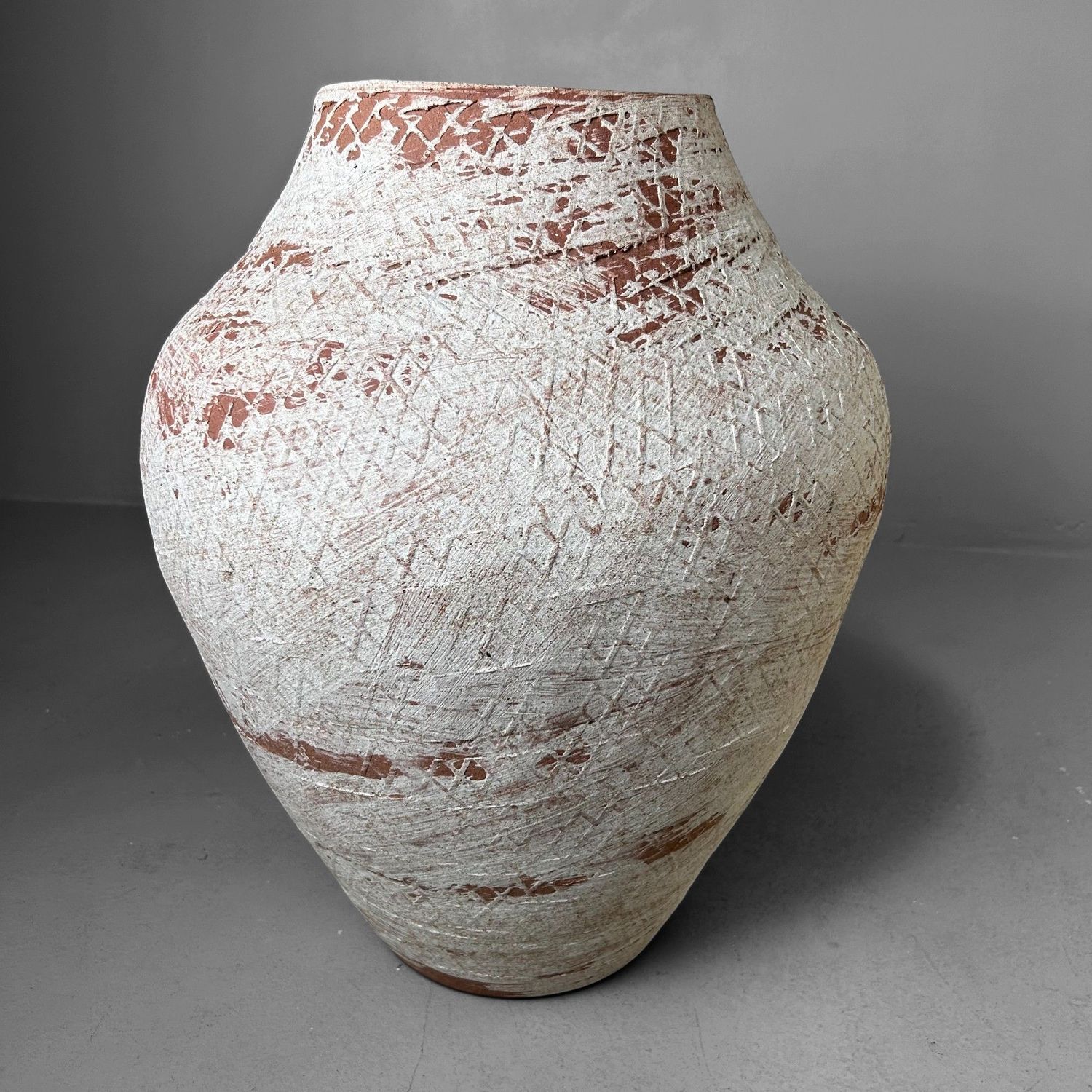 Japanse Terracotta Kruik Vaas, jaren 40