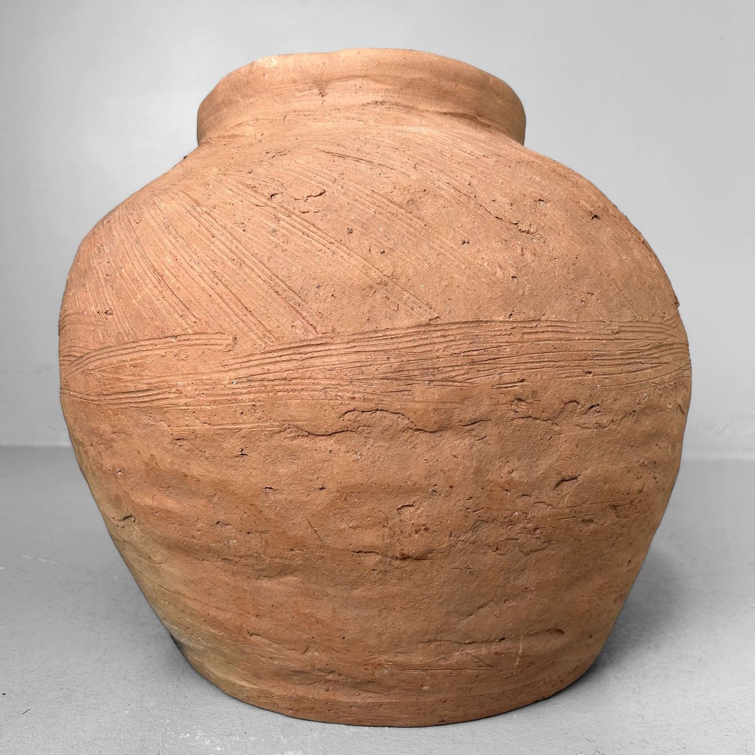 Organic Japanese Terracotta Jar Vase, 1950s
