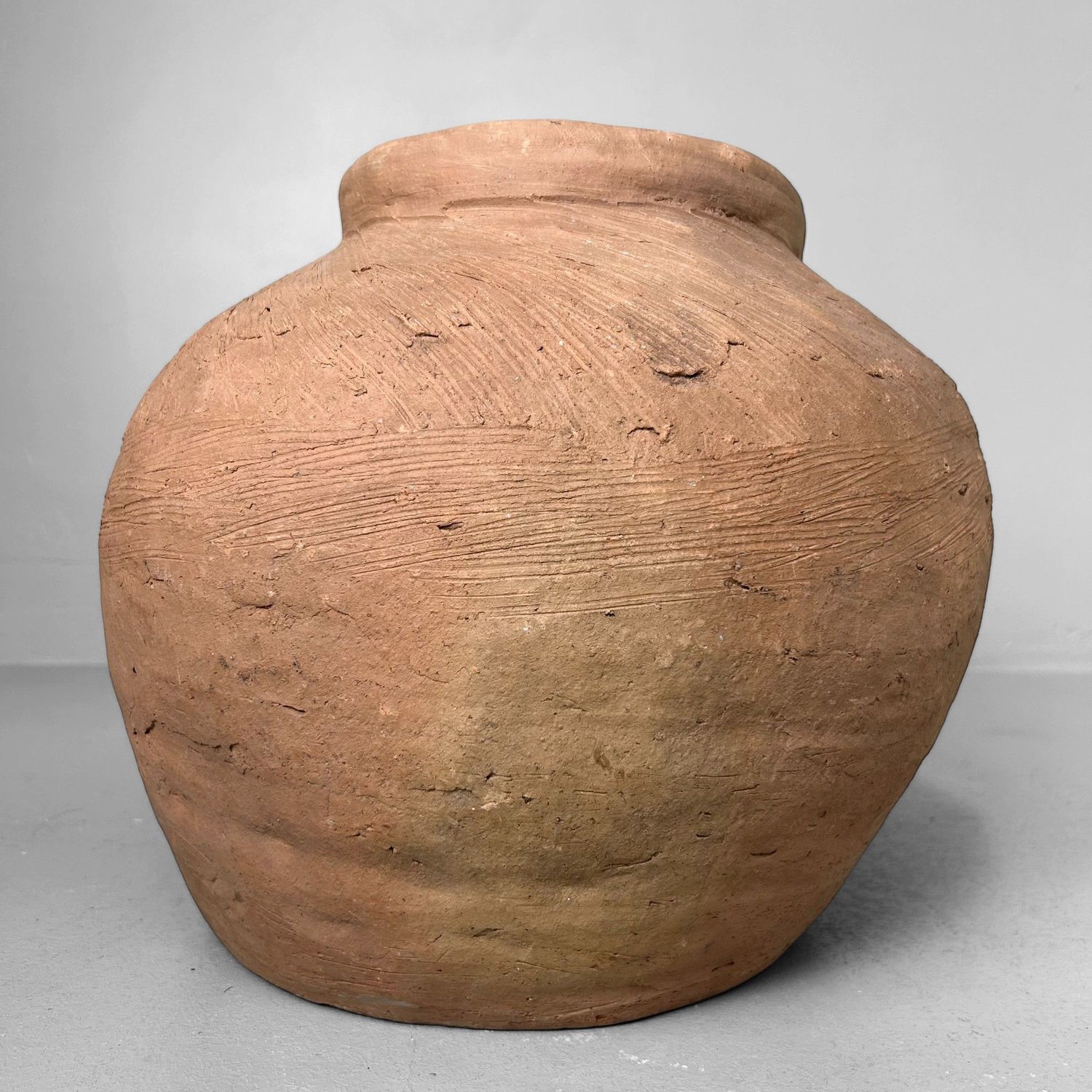 Organic Japanese Terracotta Jar Vase, 1950s