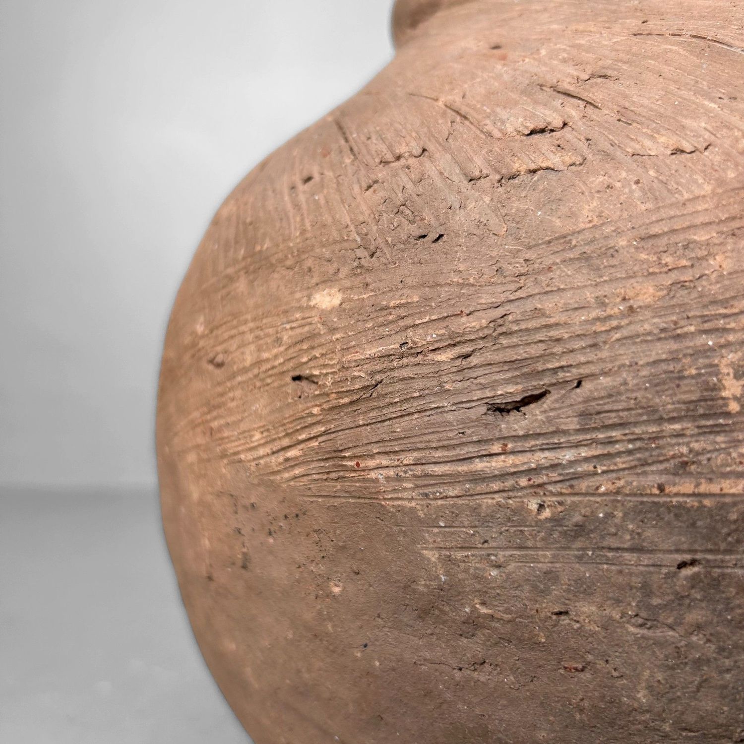 Organic Japanese Terracotta Jar Vase, 1950s