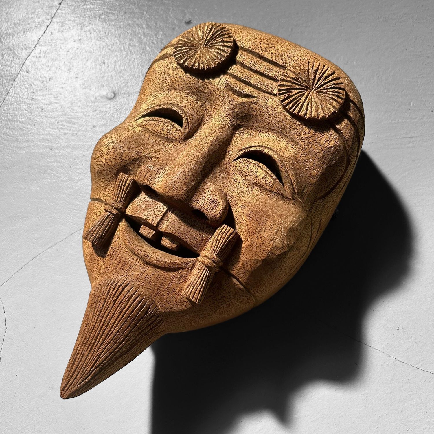 Japans Houten Okina-masker, jaren 80 Japans Houten Okina-masker, jaren 80