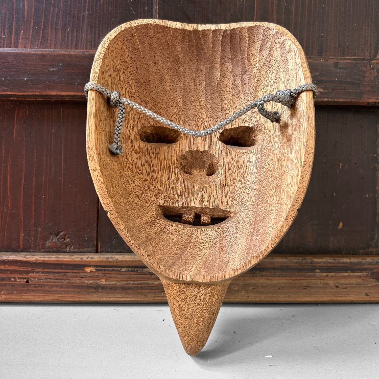 Japans Houten Okina-masker, jaren 80 Japans Houten Okina-masker, jaren 80