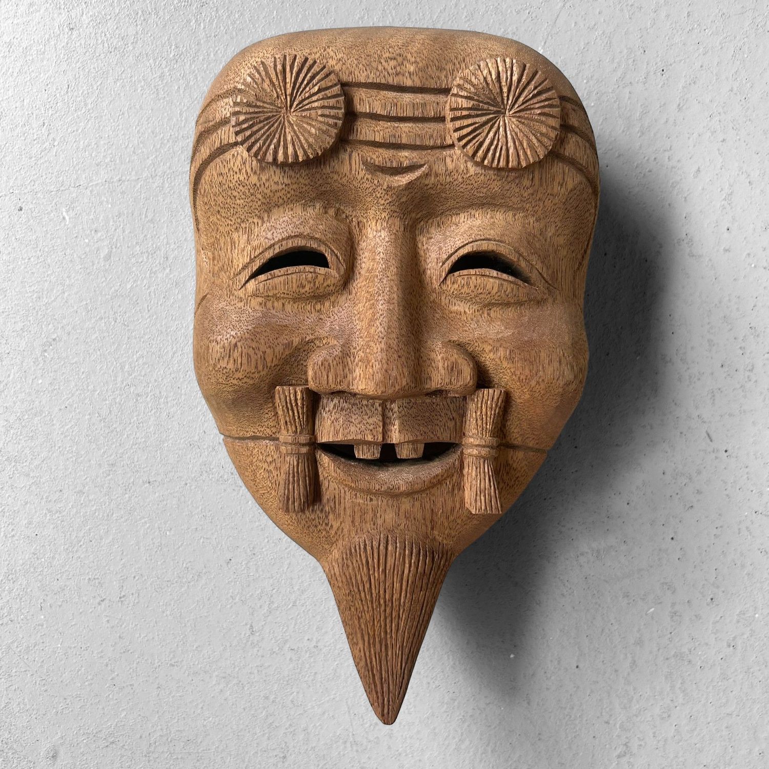 Japans Houten Okina-masker, jaren 80 Japans Houten Okina-masker, jaren 80