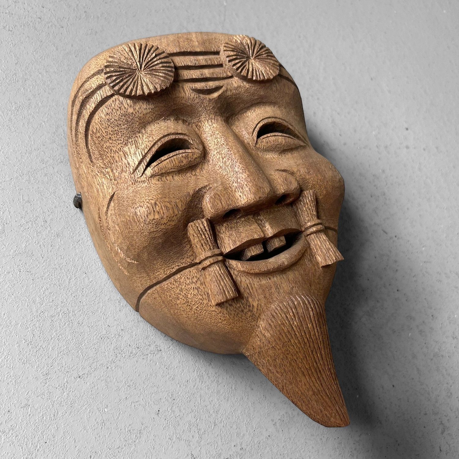 Japans Houten Okina-masker, jaren 80 Japans Houten Okina-masker, jaren 80