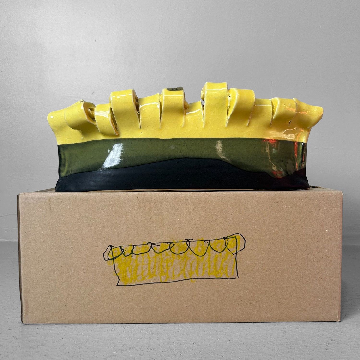 ​Mid-Century Keramieken Ikebana Schaal – Japan, ca. jaren 50