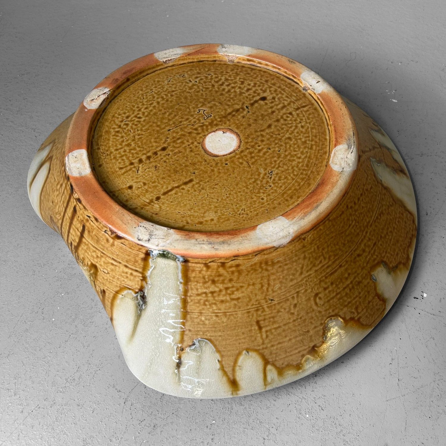 Japanese Mid-Century Organic Ceramic Art Bowl, 1960s