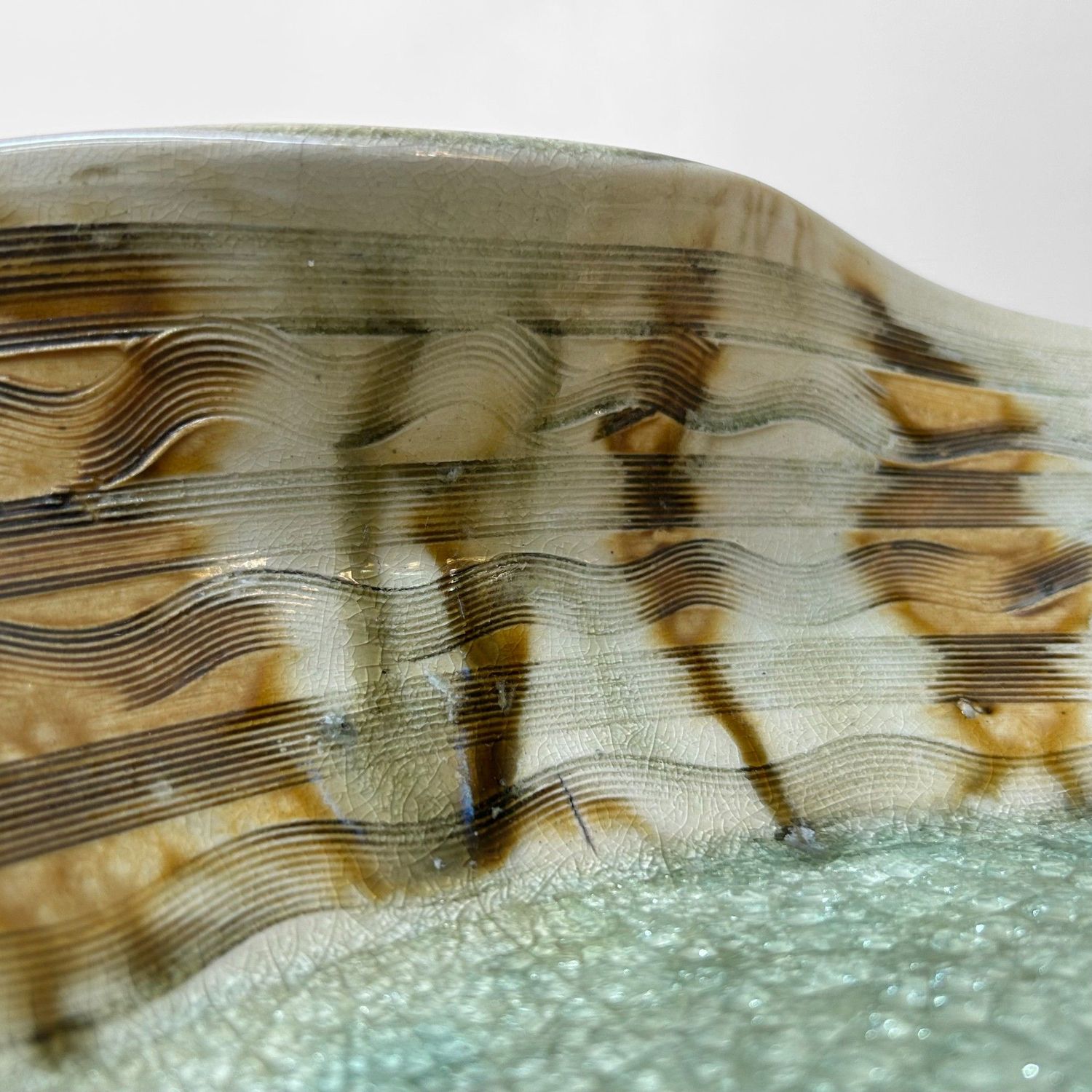 Japanese Mid-Century Organic Ceramic Art Bowl, 1960s