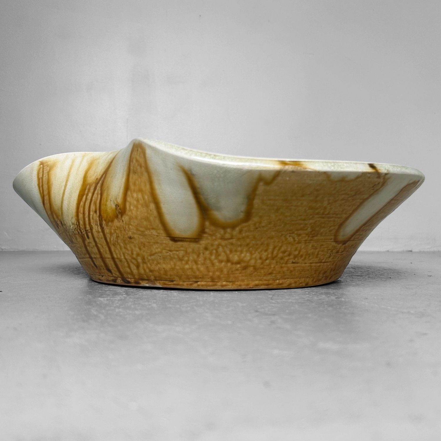 Japanese Mid-Century Organic Ceramic Art Bowl, 1960s