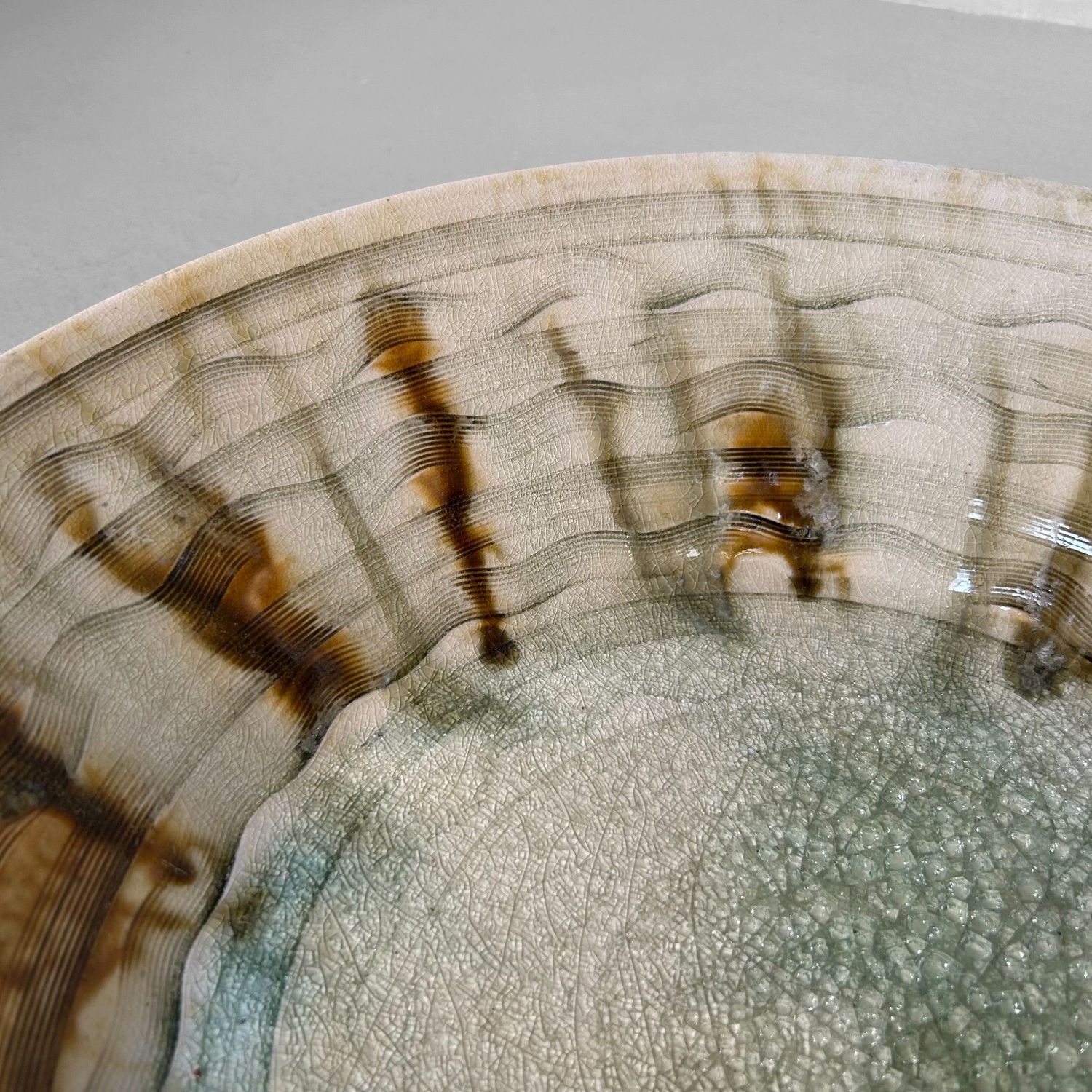 Japanese Mid-Century Organic Ceramic Art Bowl, 1960s