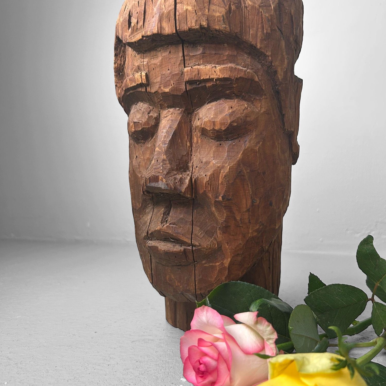 ​Mingei Houten Hoofd – Japan, jaren 30