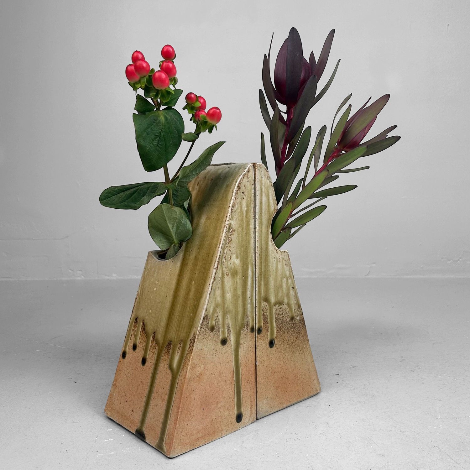 Set Organische Japanse Keramieken Ikebana Vazen – 1970s