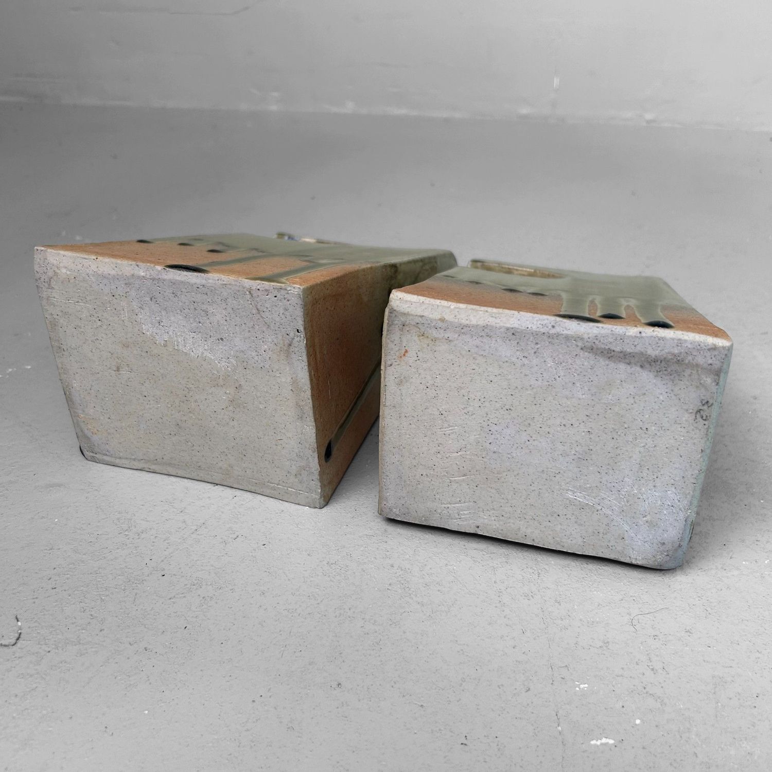 Set Organische Japanse Keramieken Ikebana Vazen – 1970s