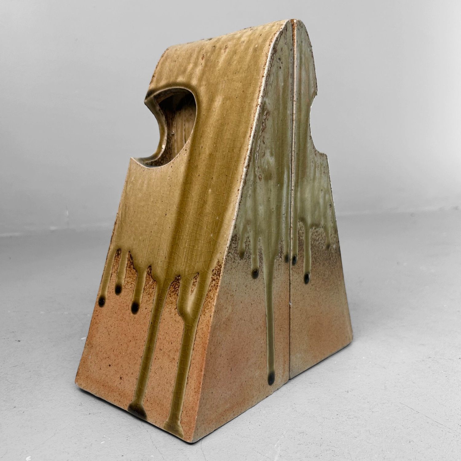 Set Organische Japanse Keramieken Ikebana Vazen – 1970s