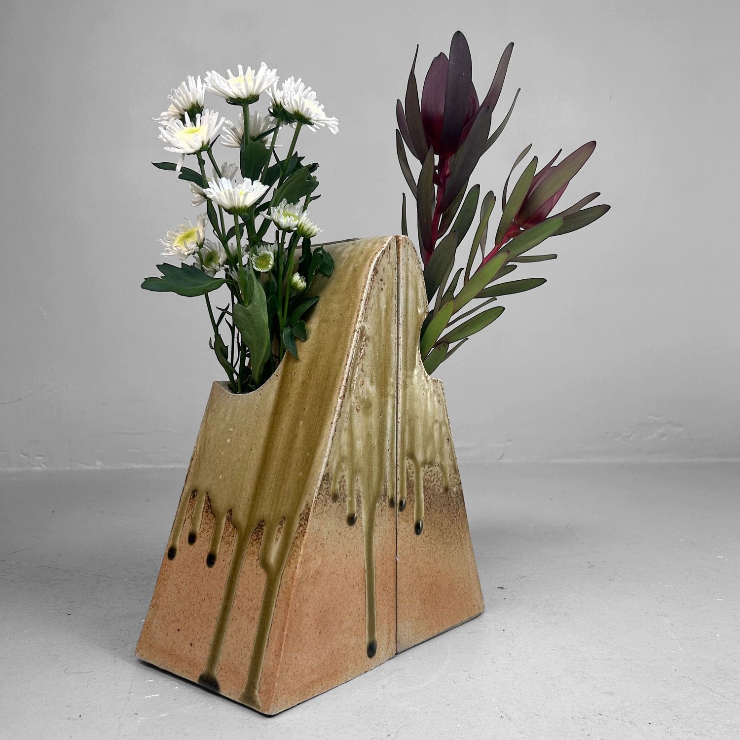 Set Organische Japanse Keramieken Ikebana Vazen – 1970s