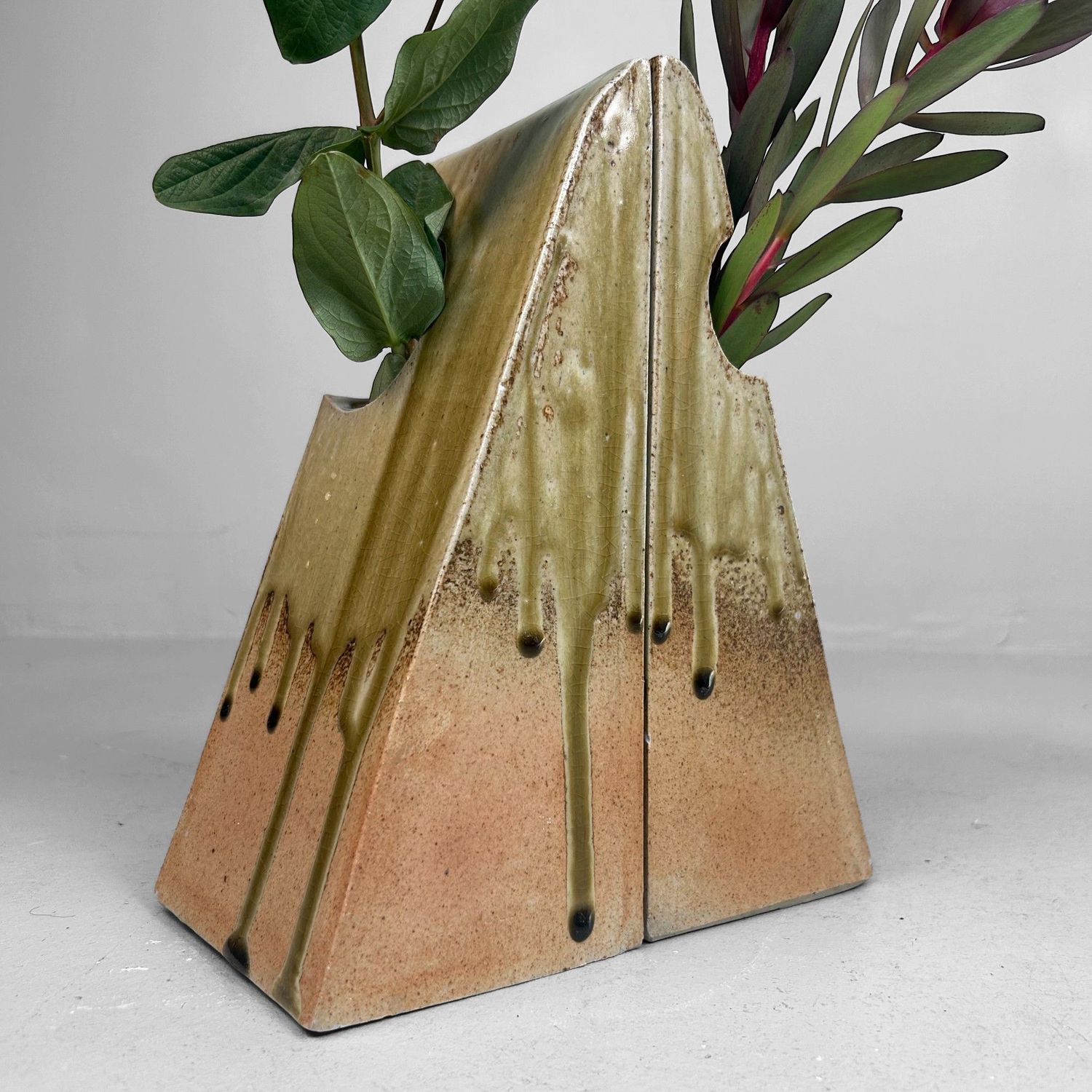 Set Organische Japanse Keramieken Ikebana Vazen – 1970s