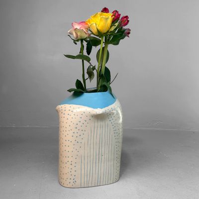 ​Zeldzame Modernistische Japanse Ikebana Vaas, 1970s