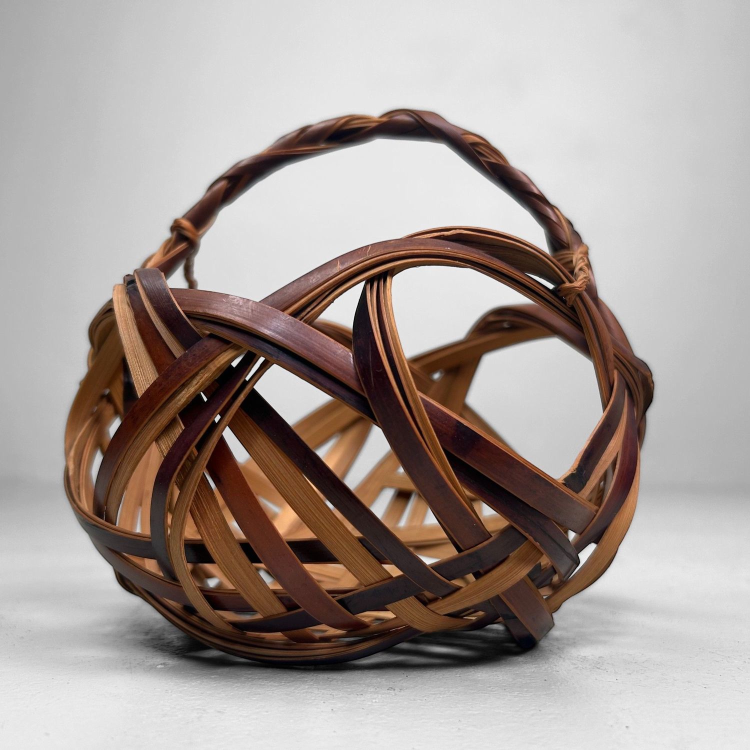Japanse Hanakago Bamboe Ikebana Mand, jaren ’50