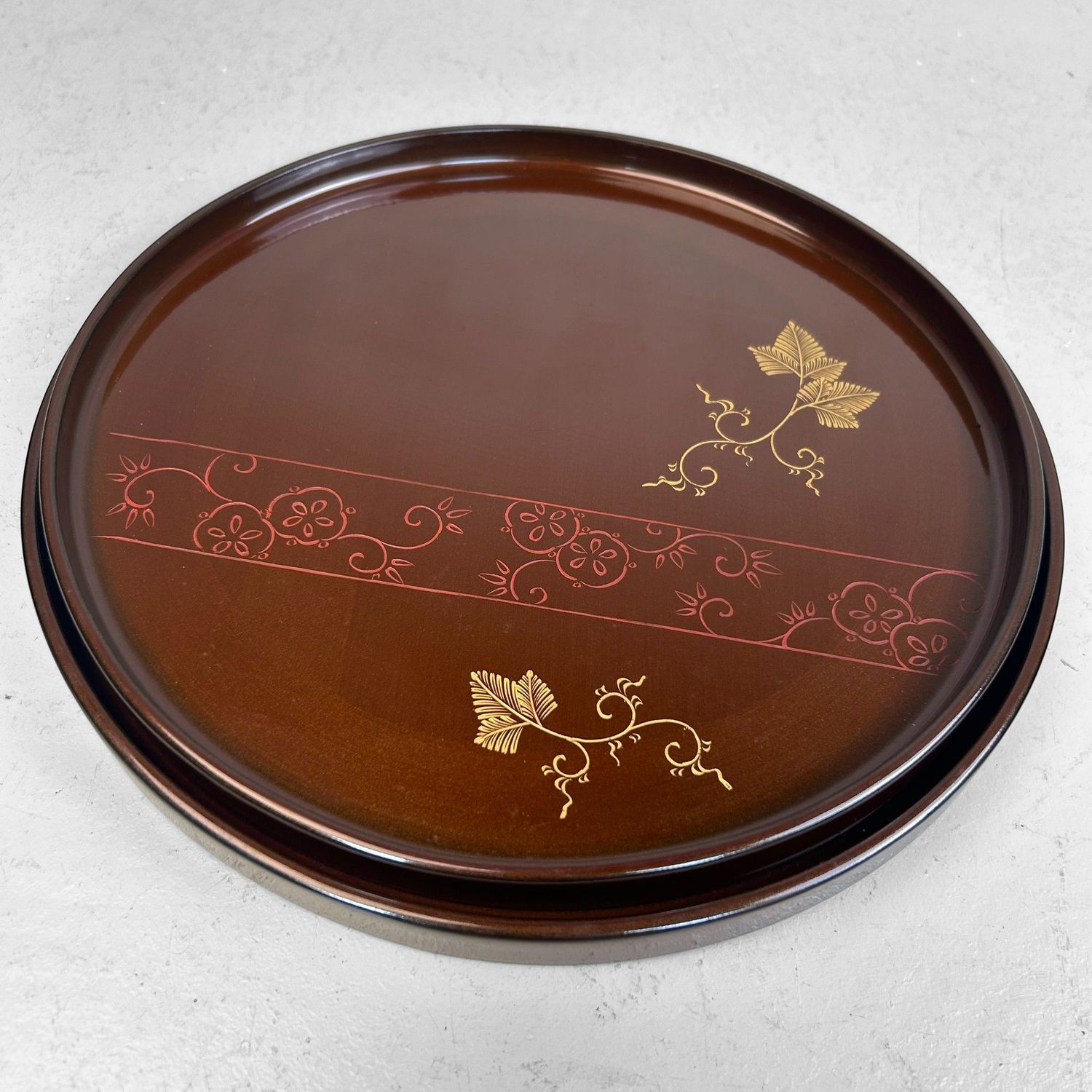 Zeldzame Set Urushi Lakwerk Dienbladen – Wajima-nuri, circa 1870