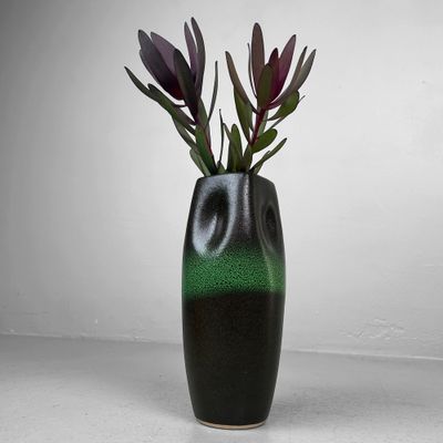 Hisui Kyō-yaki Ikebana Vase – Tachikichi, Kyoto, 1970s