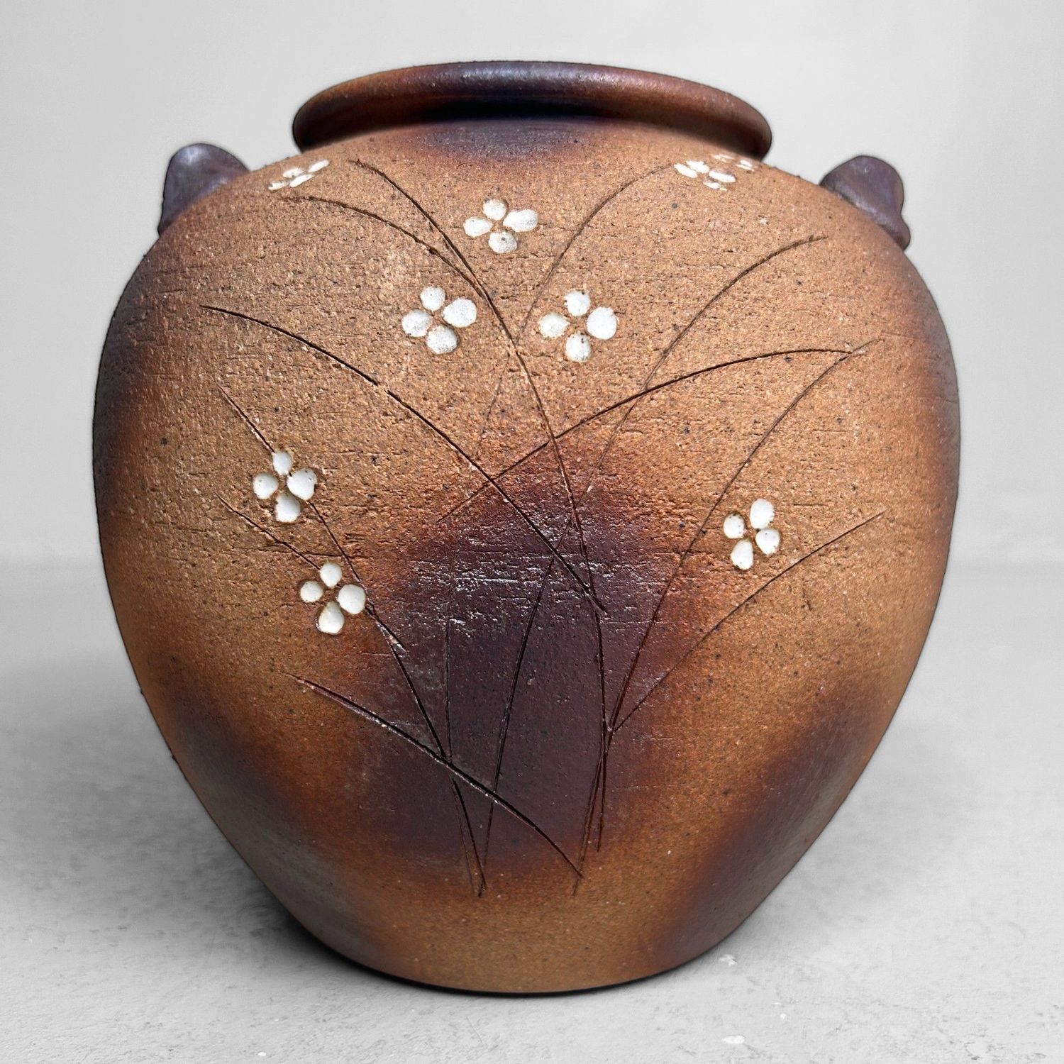 Shigaraki Ikebana Flower Vase by Meizan, Japan, 1970s