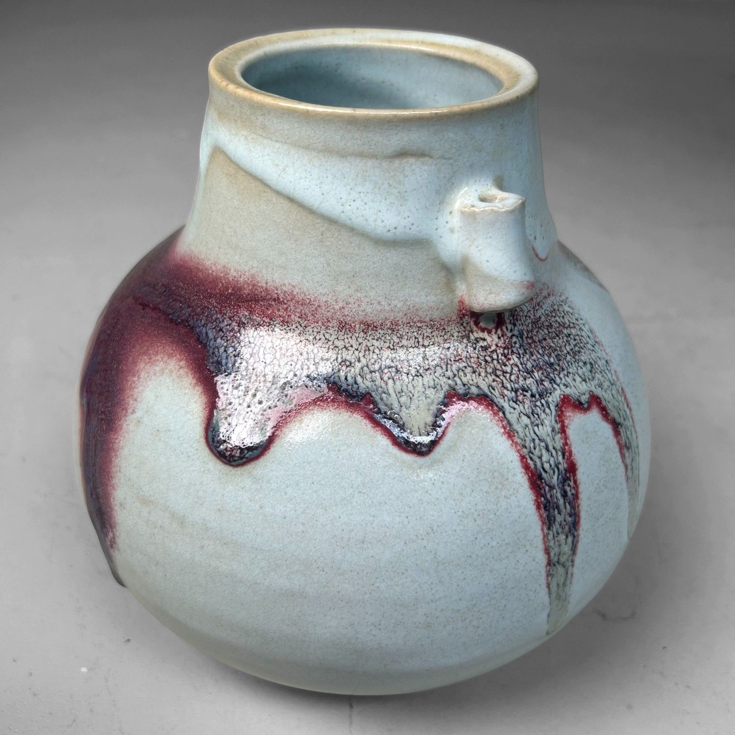 Japanese Ceramic Ikebana Vase – Hakuyū Shiban Kabin, 1980s