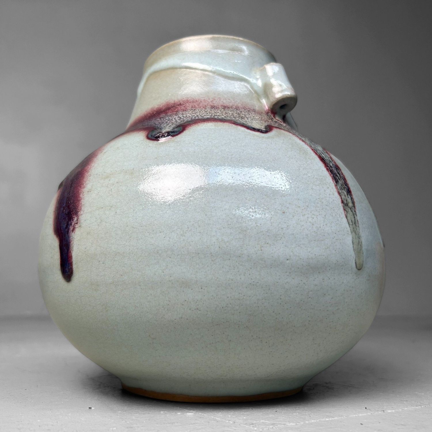 Japanese Ceramic Ikebana Vase – Hakuyū Shiban Kabin, 1980s