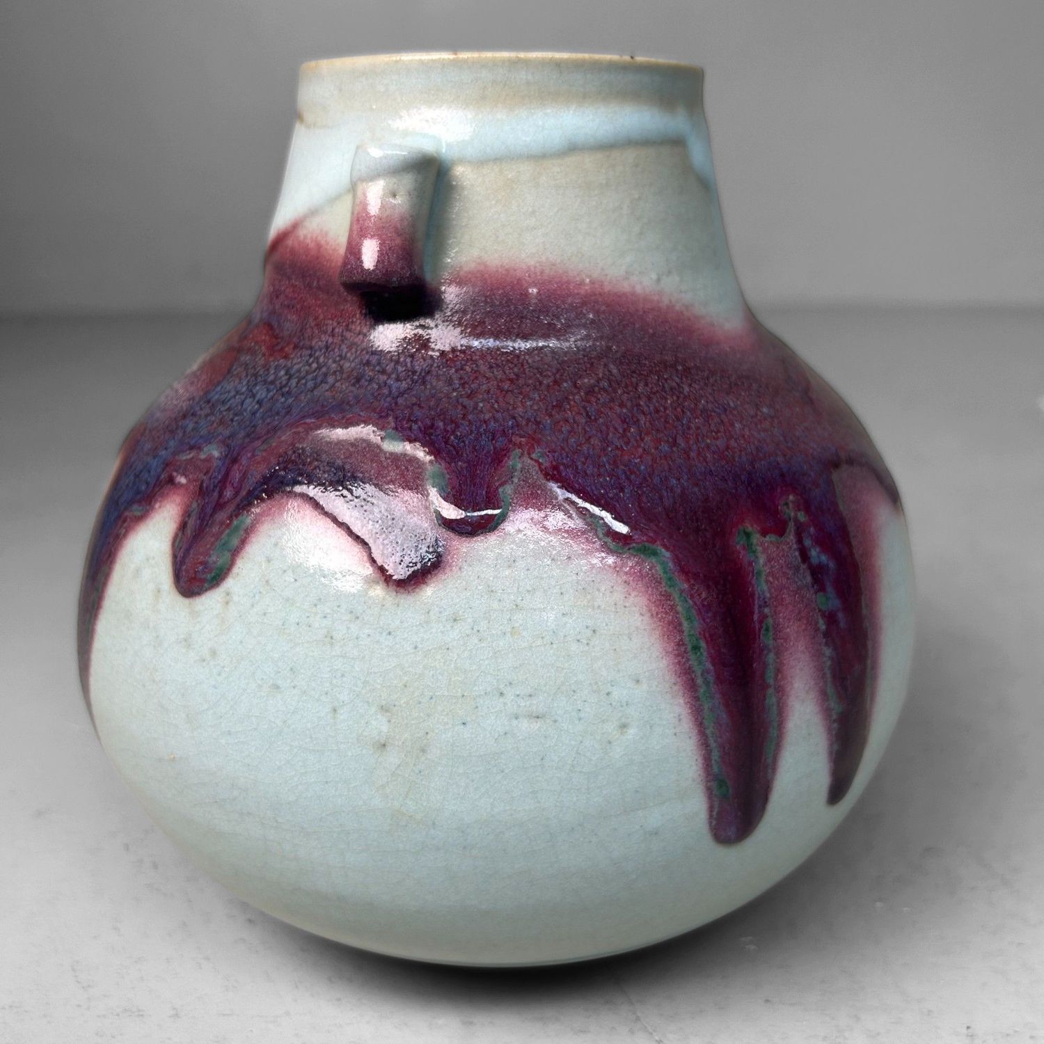 Japanese Ceramic Ikebana Vase – Hakuyū Shiban Kabin, 1980s