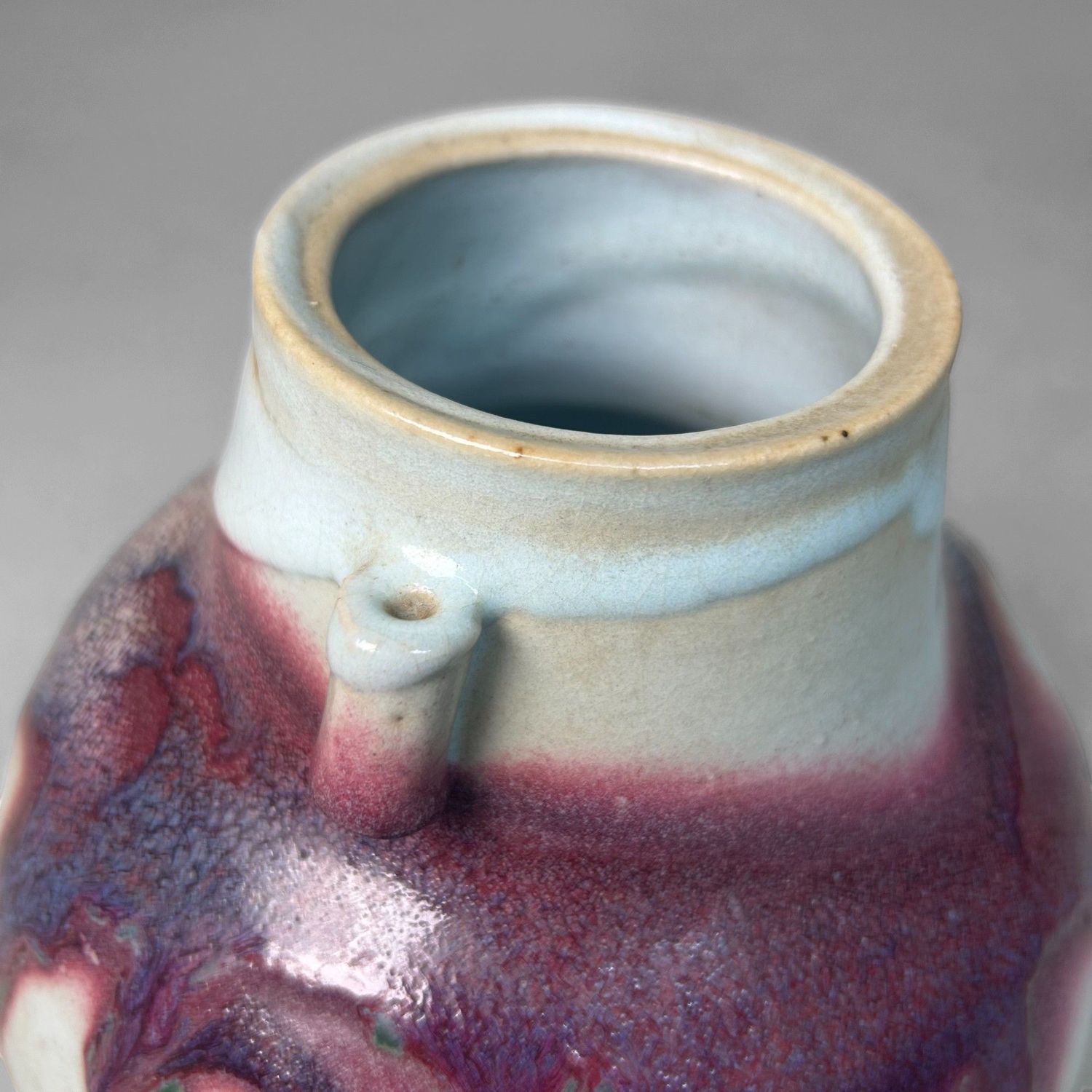 Japanese Ceramic Ikebana Vase – Hakuyū Shiban Kabin, 1980s