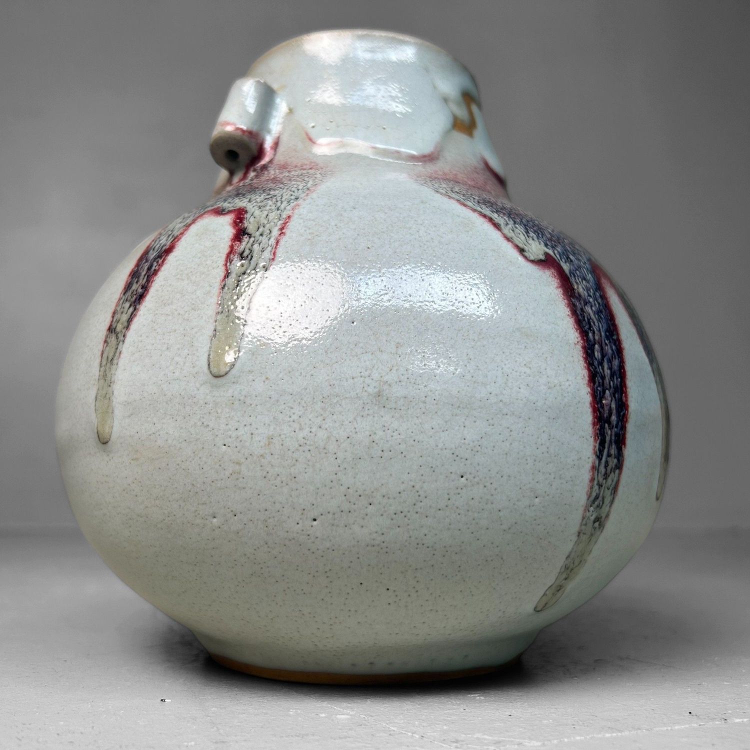 Japanese Ceramic Ikebana Vase – Hakuyū Shiban Kabin, 1980s