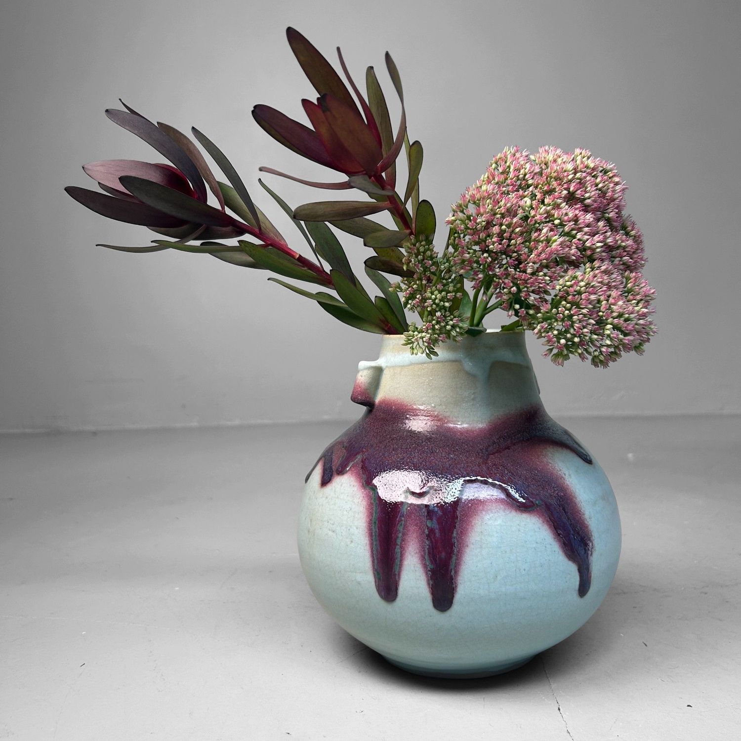 Japanese Ceramic Ikebana Vase – Hakuyū Shiban Kabin, 1980s