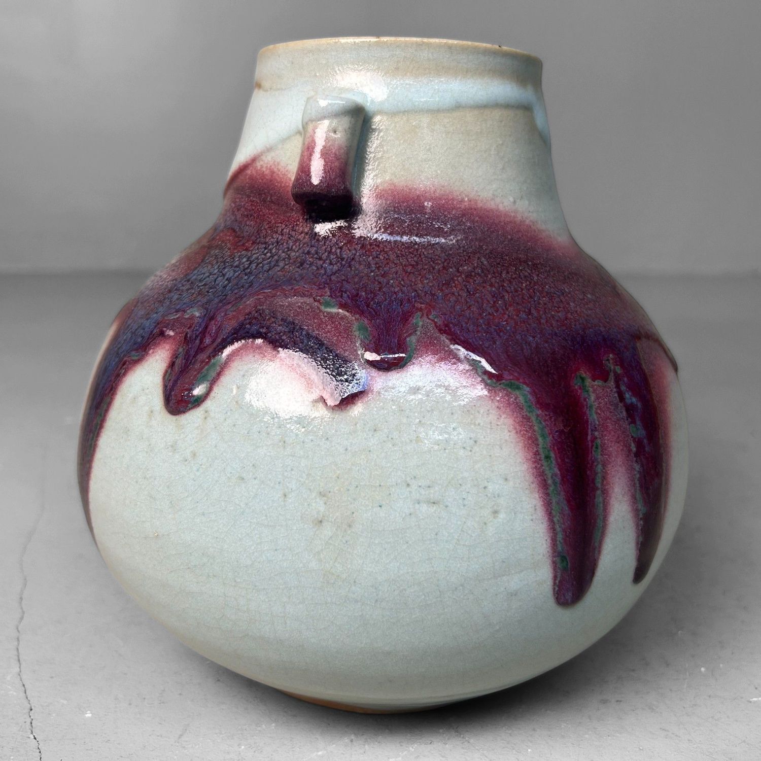 Japanese Ceramic Ikebana Vase – Hakuyū Shiban Kabin, 1980s