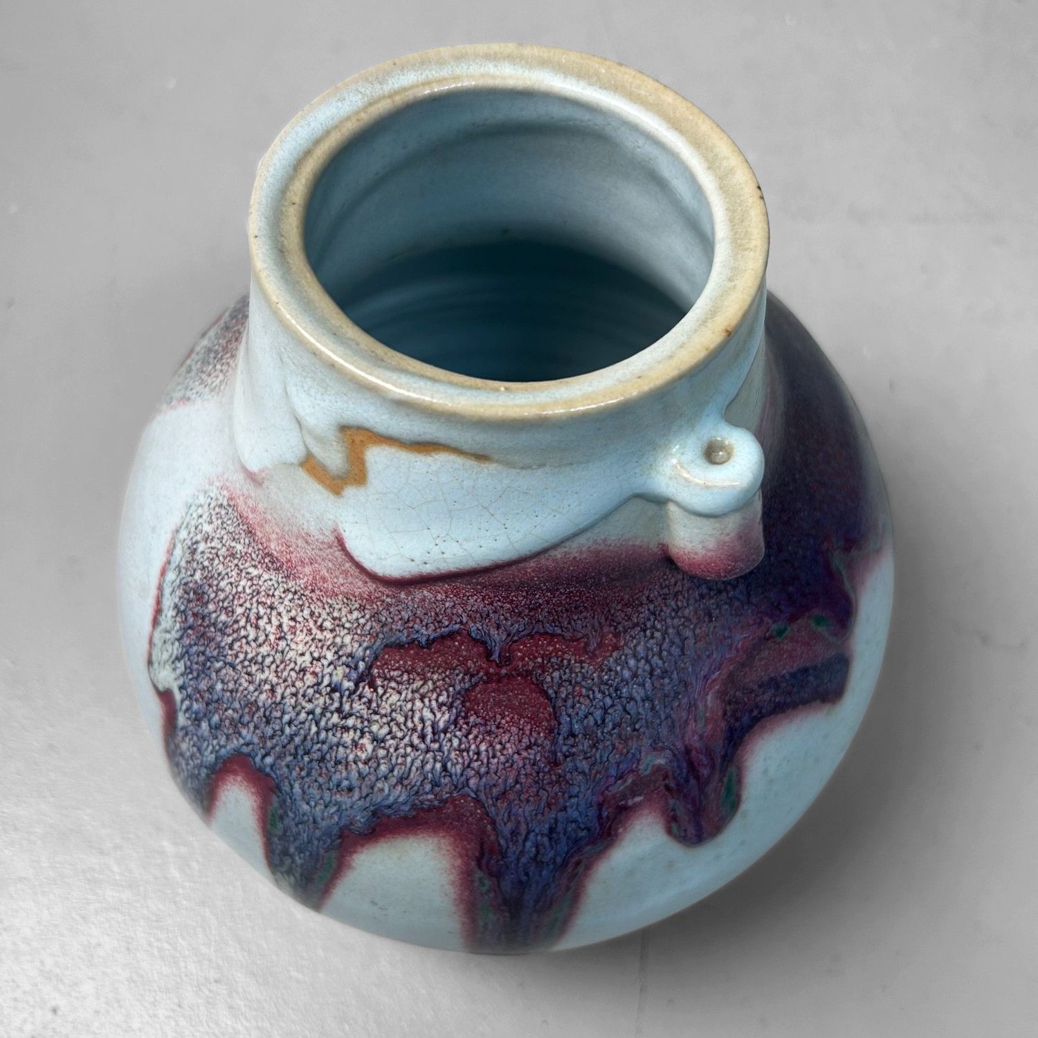 Japanese Ceramic Ikebana Vase – Hakuyū Shiban Kabin, 1980s