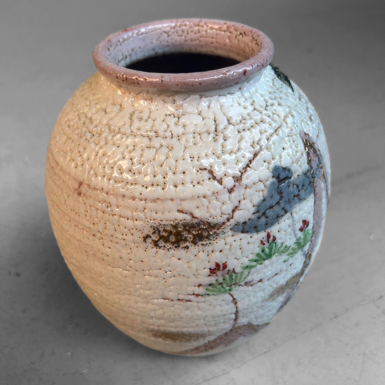 Japanese Ikebana Vase – Wakasugiya Kiln, 1980s