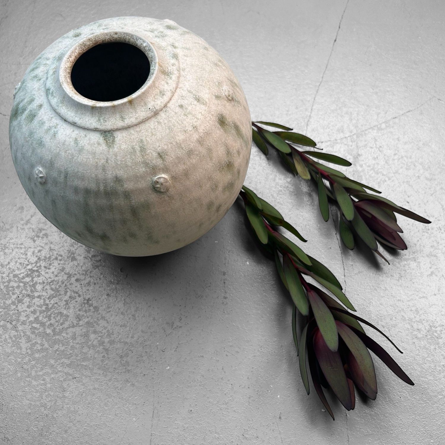 Japanese Studio Pottery Vase with Minimalist Design, 1970s