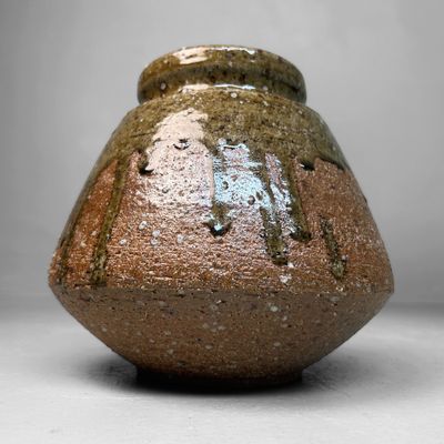 Shigaraki Ikebana Vase, Koma-gata, 1970s