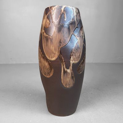Organic Ikebana Vase with Abstract Glaze – 1970s