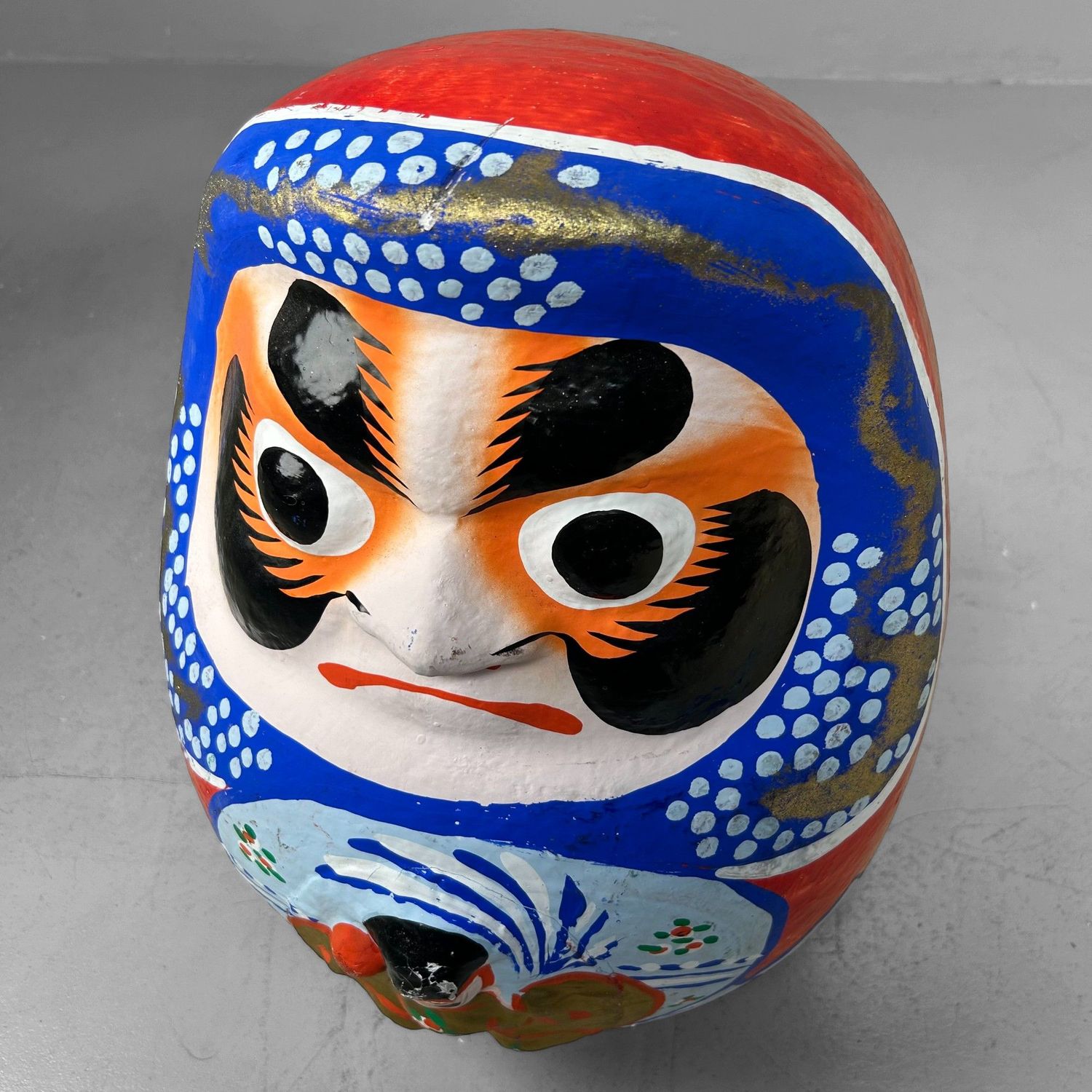 Grote Japanse Daruma – Handbeschilderd, 1970s