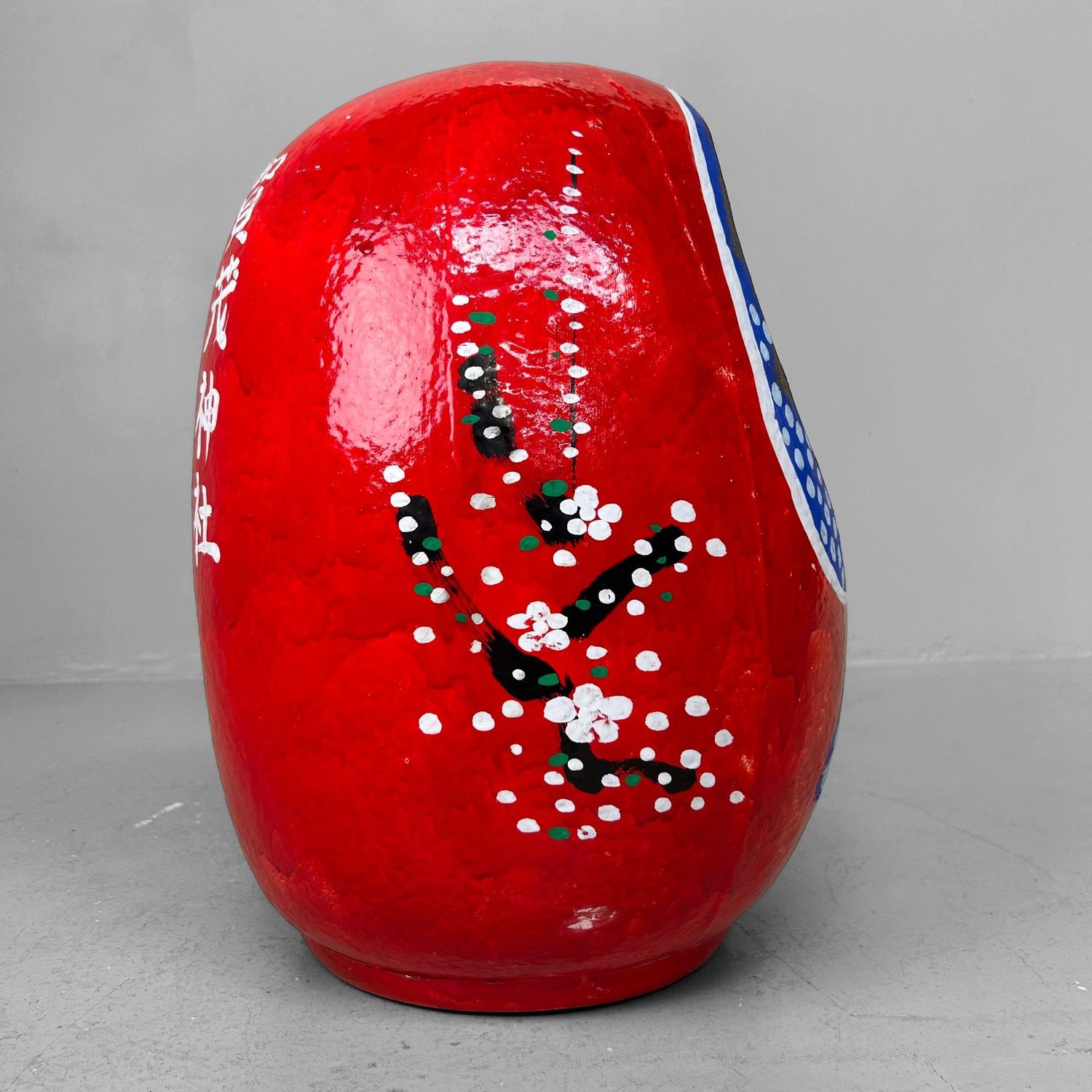 Grote Japanse Daruma – Handbeschilderd, 1970s