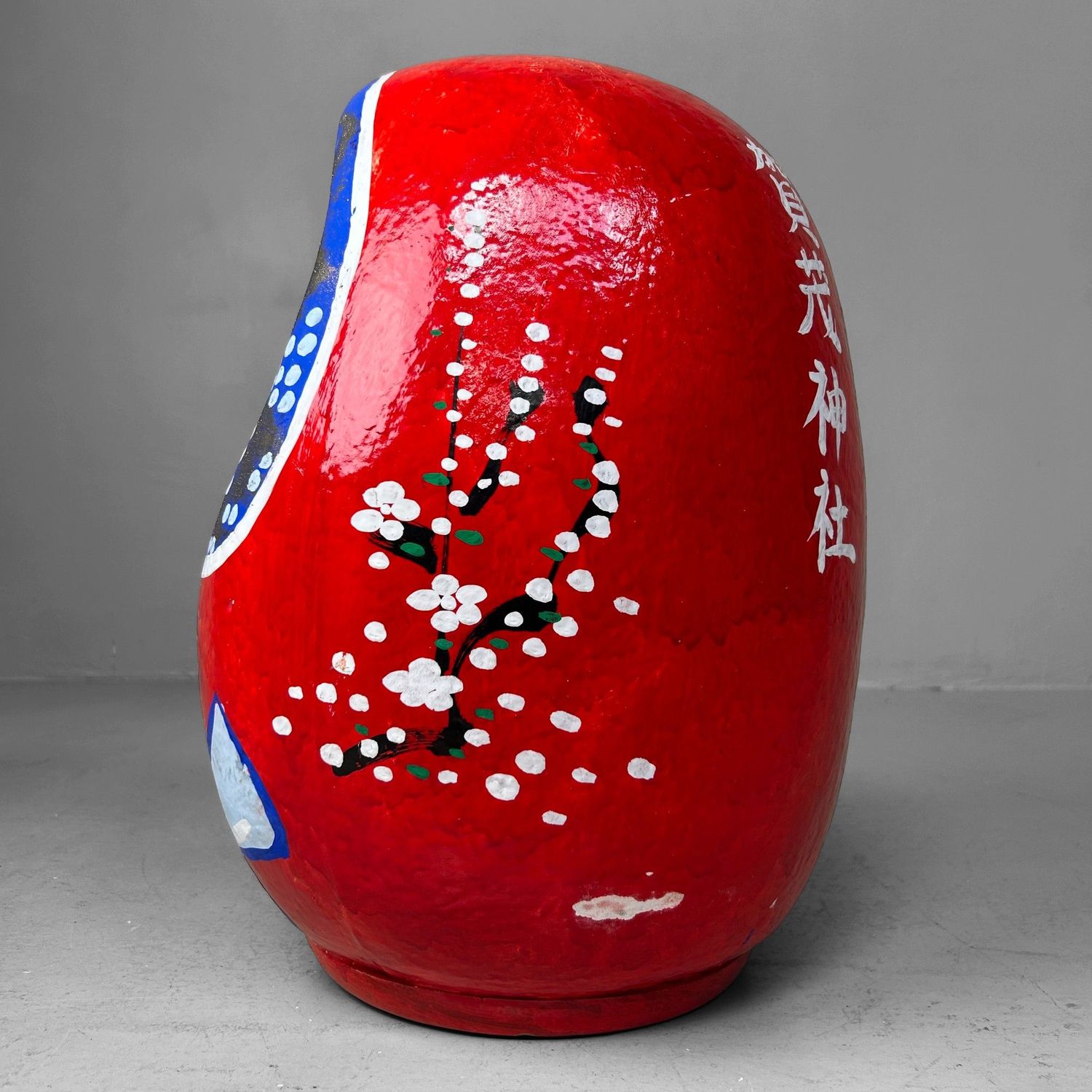 Grote Japanse Daruma – Handbeschilderd, 1970s