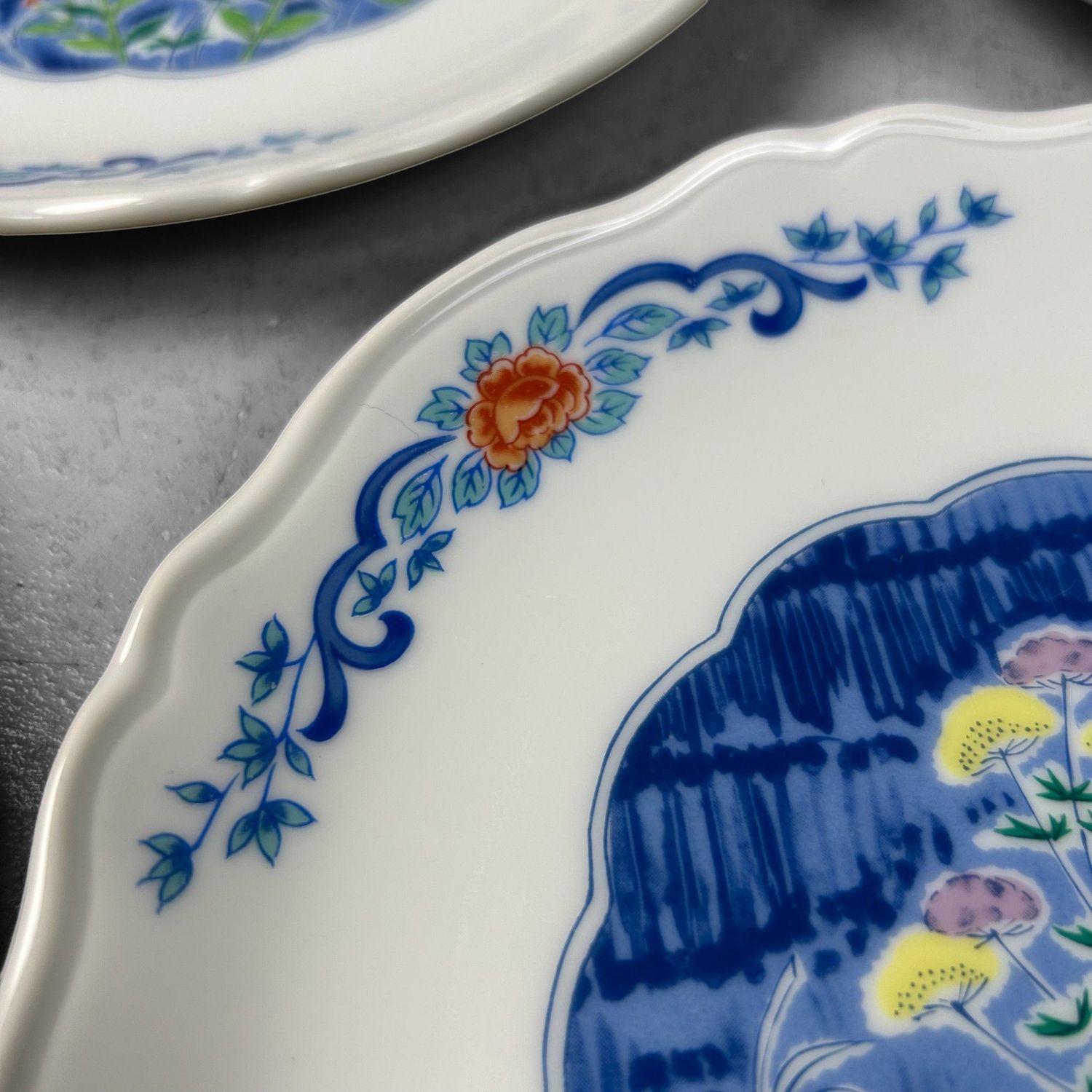 Set of Japanese Porcelain Serving Plates – Mino Ware, 1980s