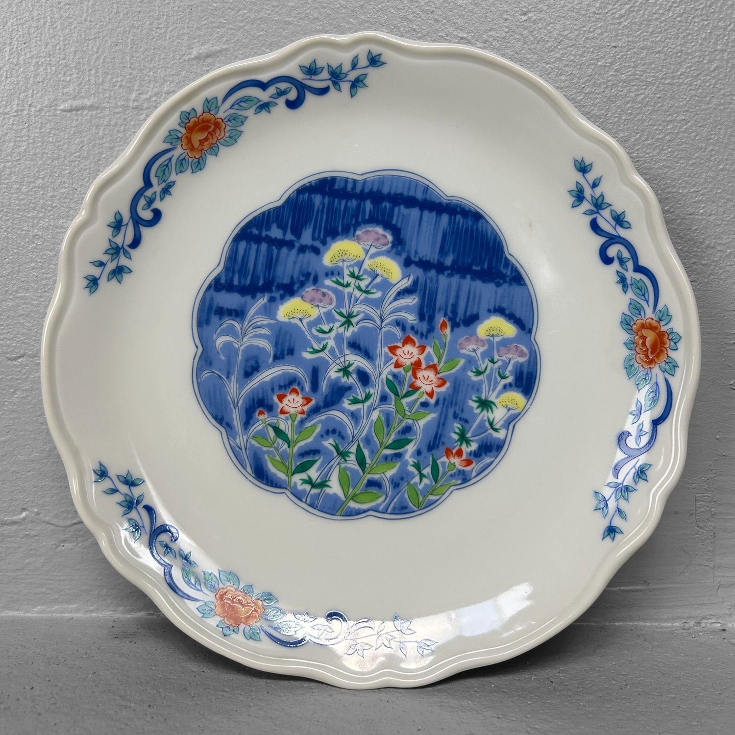 Set of Japanese Porcelain Serving Plates – Mino Ware, 1980s