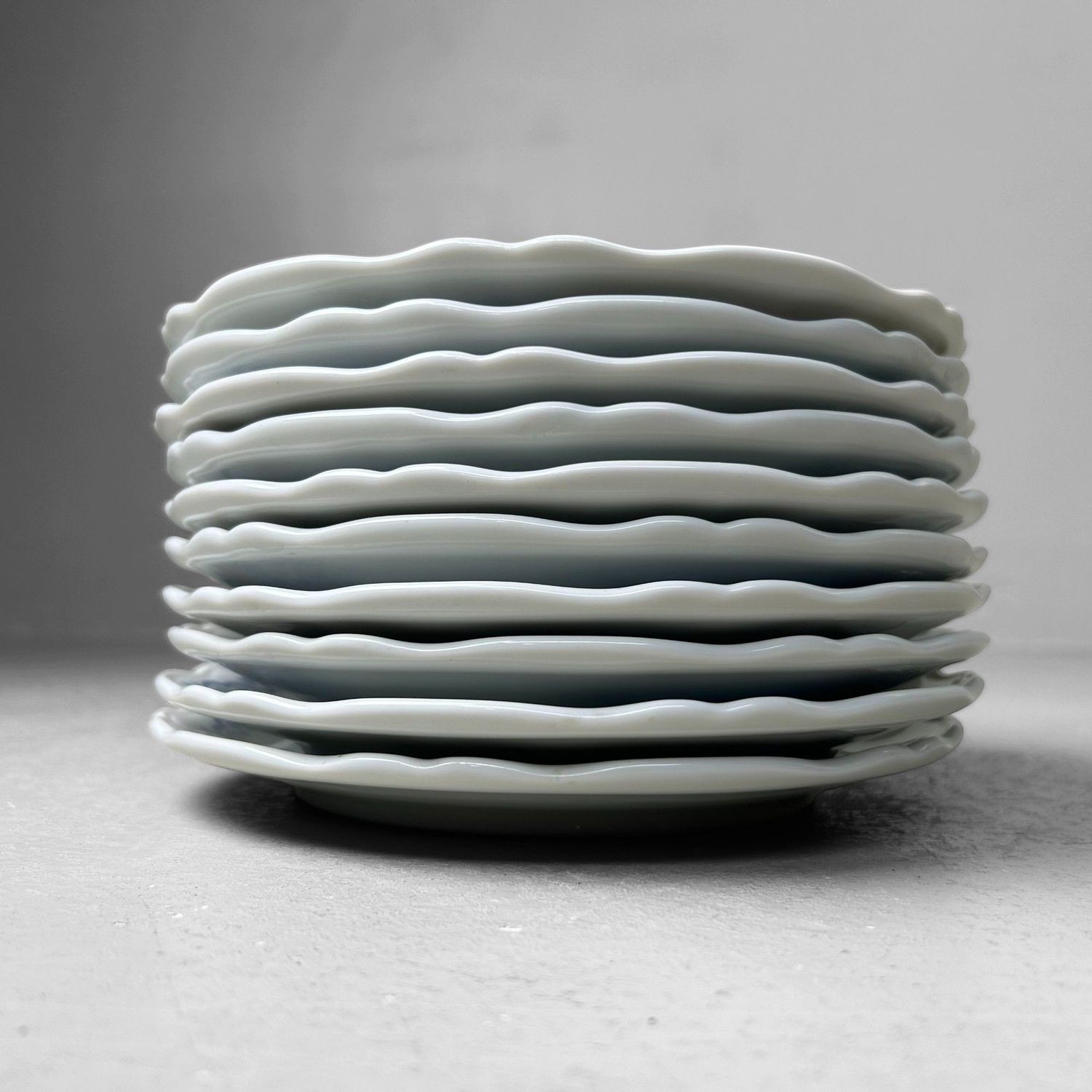 Set of Japanese Porcelain Serving Plates – Mino Ware, 1980s