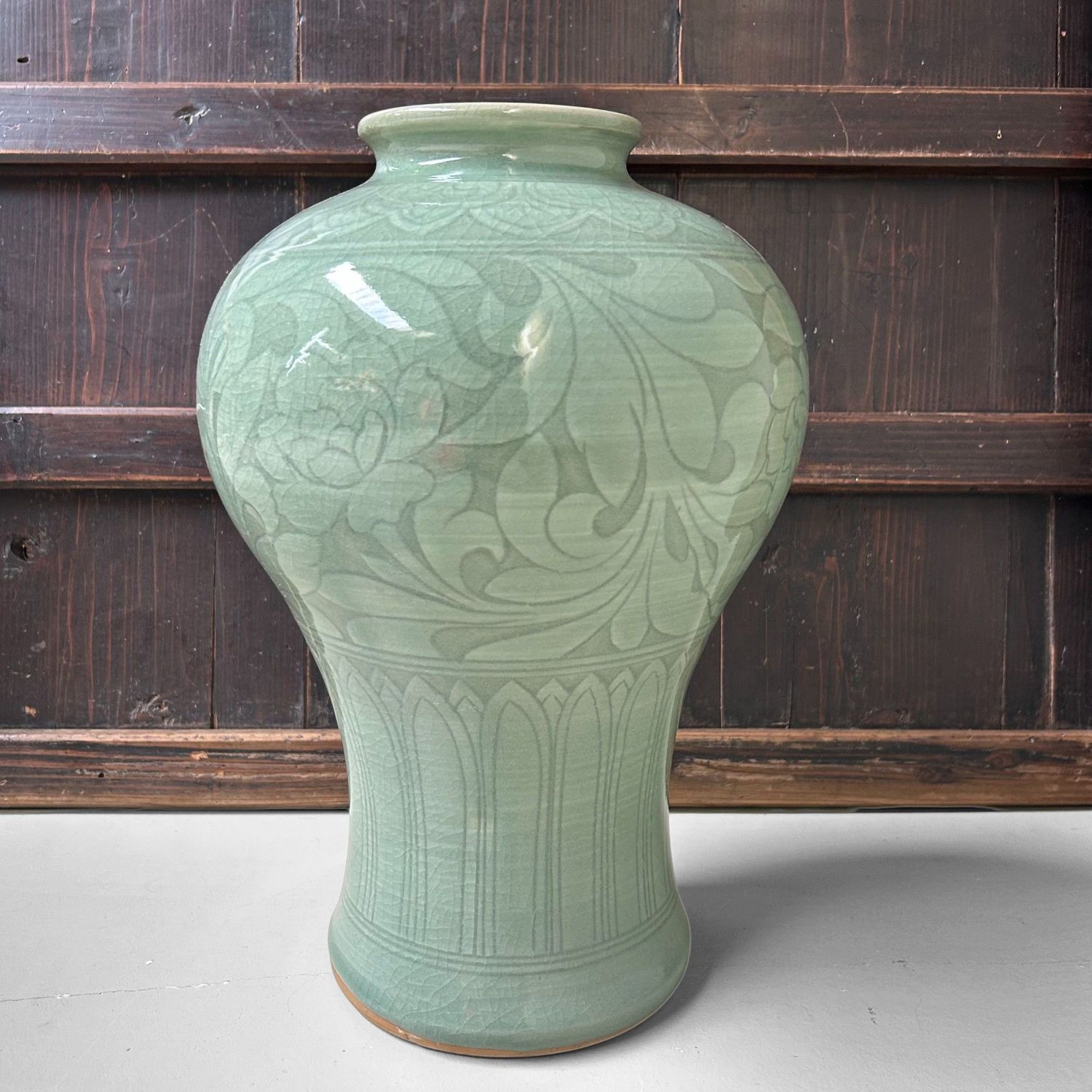 Mid Century Japanese Celadon Glaze Vase – 1950–1970