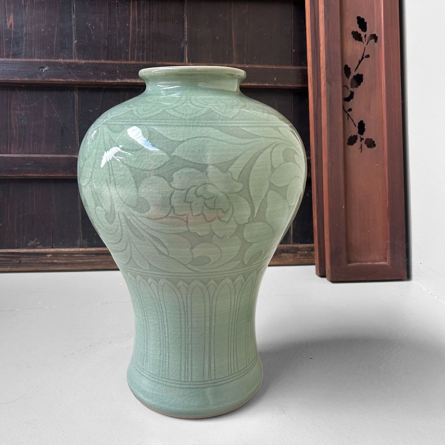 Mid Century Japanese Celadon Glaze Vase – 1950–1970
