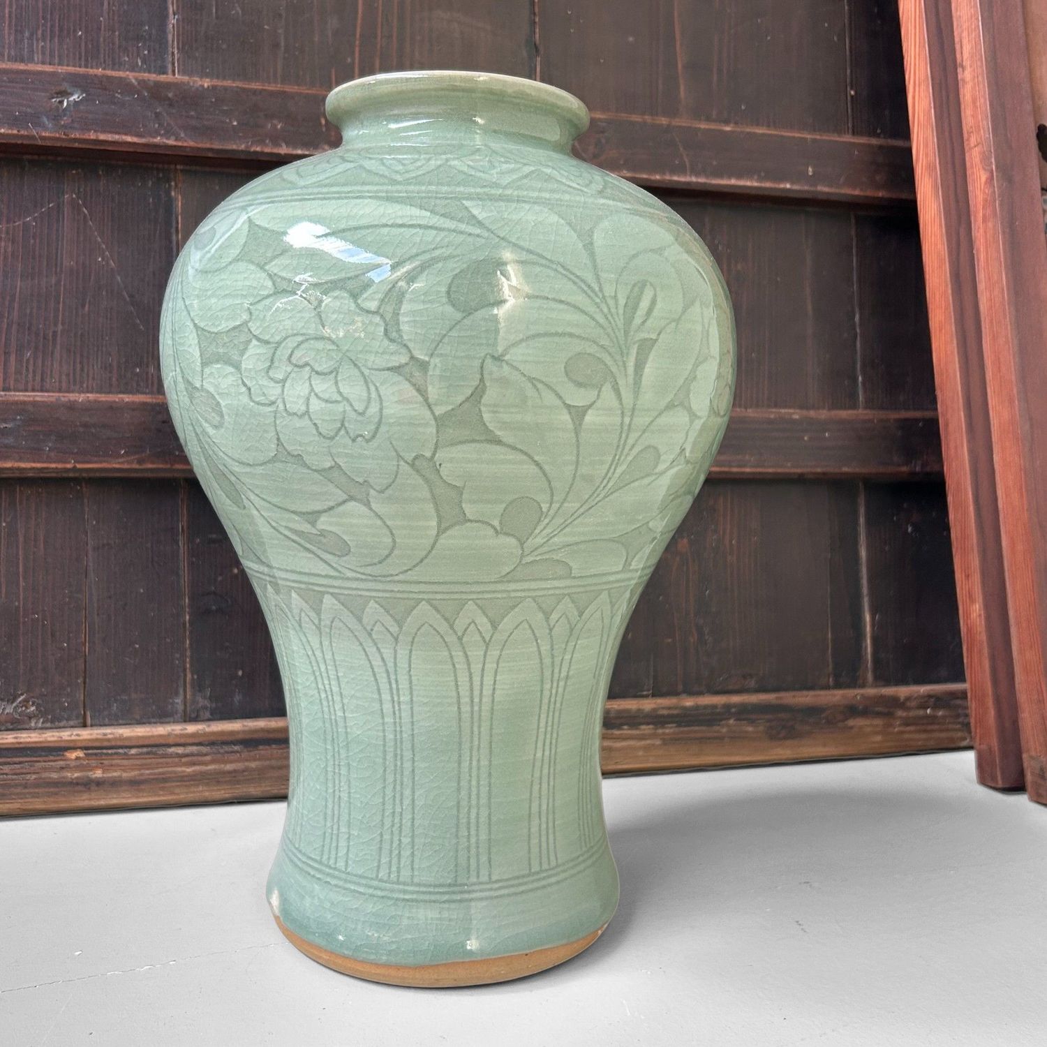 Mid Century Japanese Celadon Glaze Vase – 1950–1970