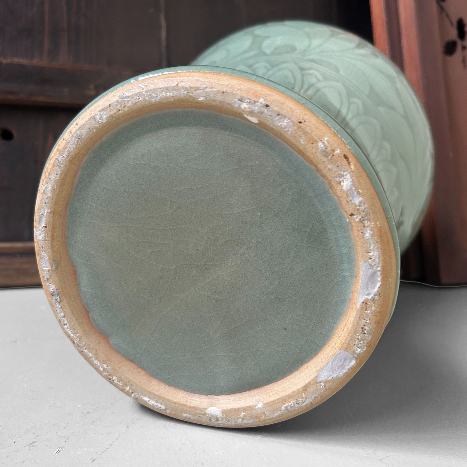 Mid Century Japanese Celadon Glaze Vase – 1950–1970