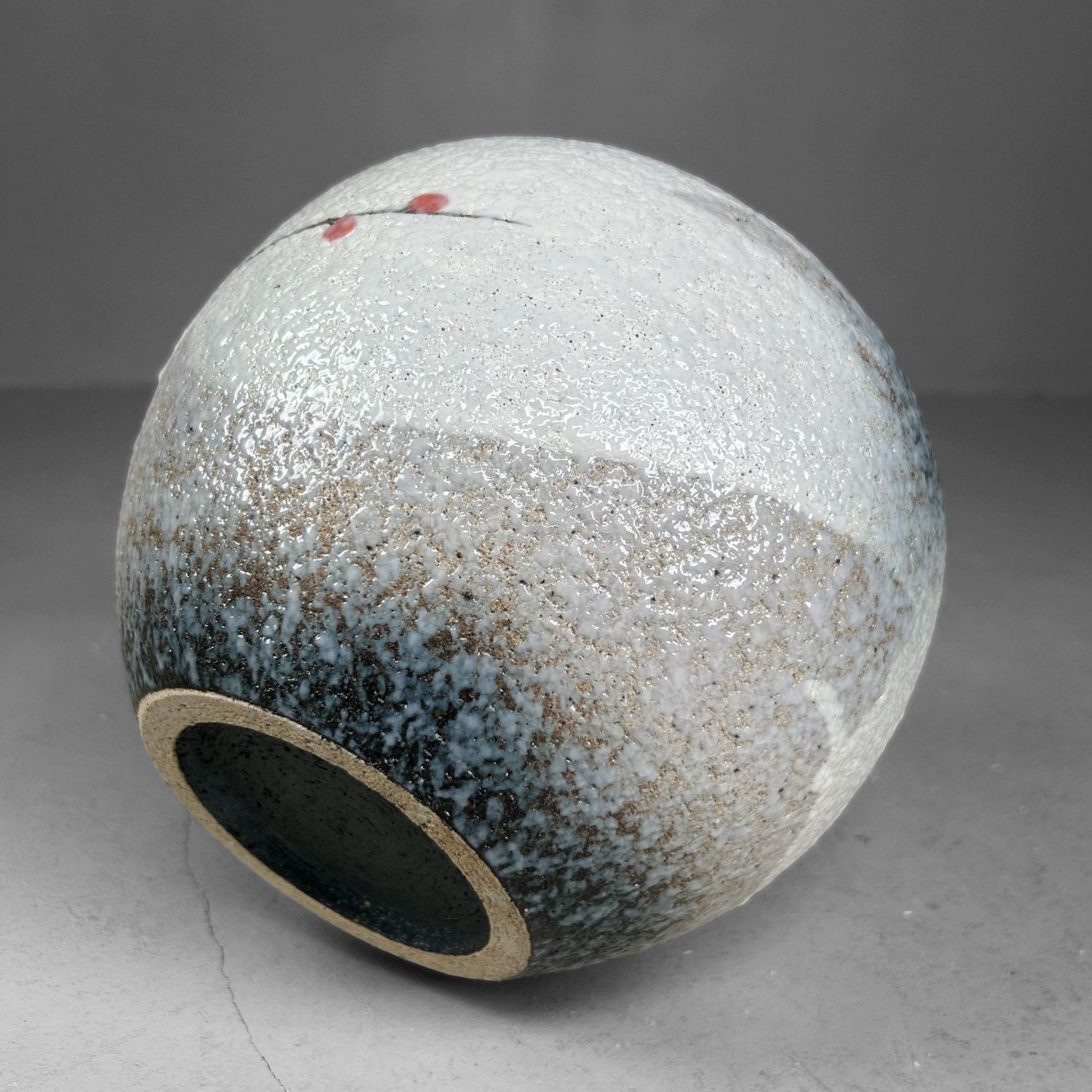 Japanse Shigaraki Bloemenvaas met Sakura-decor – 1970s