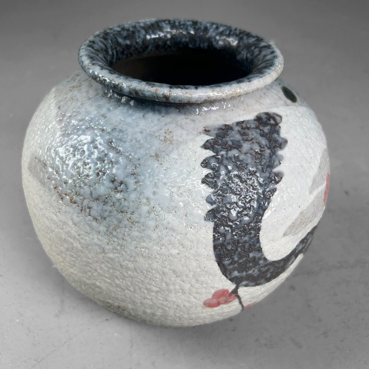 Japanse Shigaraki Bloemenvaas met Sakura-decor – 1970s