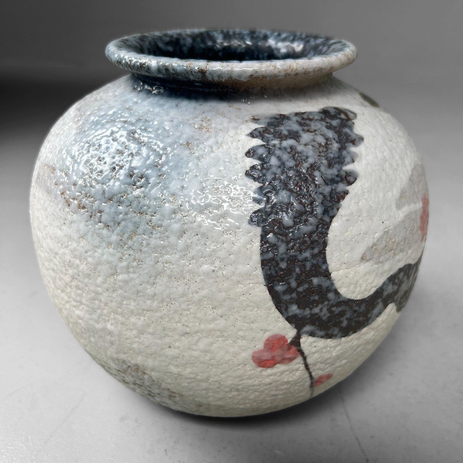Japanse Shigaraki Bloemenvaas met Sakura-decor – 1970s